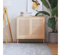 LoogCape Lot de 2 portes d'armoire design à lamelles 61,5 x 39,4 cm en pin massif pour meubles, rénovation, cuisine, salle de bain, chambre à coucher, armoire