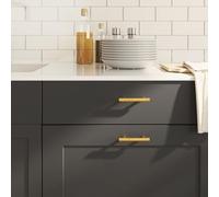 LoogCape Lot de 20 poignées de meuble dorées 64 mm en acier inoxydable pour armoire, commode, cuisine, salle de bain, chambre à coucher, salon, penderie, buffet, vitrine, bricolage, rénovation