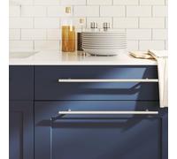 LoogCape Lot de 20 poignées de meuble en acier inoxydable brossé durable pour armoires, tiroirs, meubles de cuisine, salle de bain, chambre à coucher, salon Argenté 320 mm