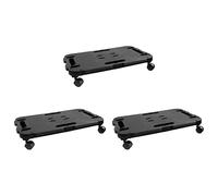 LoogCape Lot de 3 chariots de transport noirs en polypropylène de 200 kg - Pliable - Chariot de transport pour meubles et charges - Pour déménagement, entrepôt, atelier, jardin, maison et construction