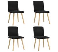 LoogCape Lot de 4 chaises à Manger Noires en Tissu avec Dossier Ergonomique, Design scandinave Moderne, Structure en métal et Bois, parfaites pour Salle à Manger, Salon ou Bureau
