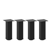 LoogCape Lot de 4 pieds de table basse, noir, 42 à 44 cm, acier revêtu par pulvérisation, réglables en hauteur, pieds de meubles pour table basse, banc, accessoires de bricolage, montage stable