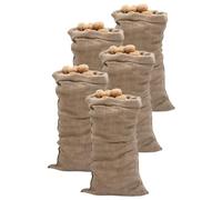 LoogCape Lot de 5 sacs en jute - 65 x 135 cm - En jute 100 % naturelle - 220 g/m² - Polyvalent - Convient pour la maison, le jardin, le rangement, le transport, la décoration et les activités de plein