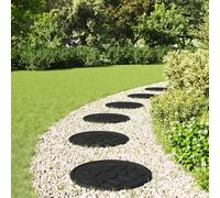 LoogCape Lot de 6 pierres de trottoir noires Ø 44 x 2 cm en caoutchouc pour allée de jardin, terrasse, pelouse, extérieur, résistant aux intempéries, antidérapant, durable, facile à utiliser
