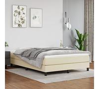 LoogCape Matelas à ressorts ensachés, dureté moyenne, 140 x 190 x 20 cm, cuir synthétique blanc crème, matelas roulé pour lit double, avec ressorts ensachés et mousse pour un sommeil paisible