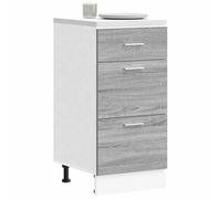 LoogCape Meuble Bas Lyon Gris Sonoma 40 x 46 x 81,5 cm Bois d'ingénierie pour Rangement Cuisine, Armoire, Buffet, Placard, étagère, vaisselier, Meuble de Salle à Manger, Facile à Assembler