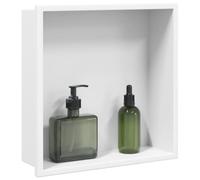 LoogCape Niche de douche, blanc mat, 32 x 32 x 9 cm, en acier inoxydable, montage mural, organiseur de salle de bain avec beaucoup d'espace de rangement pour douche, salle de bain, cuisine, durable