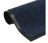 LoogCape Paillasson touffeté - Bleu - 60 x 180 cm - Avec dos en caoutchouc antidérapant - Absorbant - Pour couloir, porte d'entrée, intérieur et extérieur