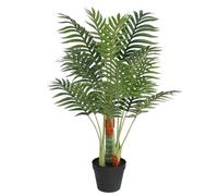 LoogCape Palmier artificiel avec 3 troncs - 85 cm - Vert - Plante d'intérieur décorative - Durable - Facile d'entretien - Pour balcon, jardin, jardin d'hiver