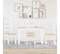 LoogCape Panama Ensemble de salle à manger 5 pièces en pin massif avec table à manger extensible et chaises rembourrées confortables pour des repas confortables dans la cuisine ou la salle à manger
