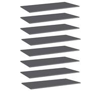 LoogCape Panneaux bibliothèque 8 pcs Gris Brillant 80x30x1,5cm aggloméré pour Rangement Meuble Bureau Salon Chambre Enfant vitrine Armoire