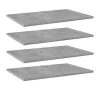 LoogCape Panneaux de bibliothèque 4 pcs Gris béton en Bois d’ingénierie pour Rangement Livre Bureau Salon Chambre Enfant vitrine Armoire Porte tiroir Compartiment Niveau
