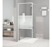 LoogCape Paroi de douche blanche 80 x 195 cm en verre de sécurité ESG avec cadre en aluminium pour douche, baignoire, porte de niche, cabine de douche