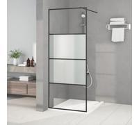 LoogCape Paroi de douche pour douche walk-in - Noir - 80 x 195 cm - Verre de sécurité ESG sans cadre avec revêtement nano et barre de maintien pour baignoires et cabines de douche stables et flexibles