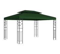 LoogCape Pavillon 3,97 x 2,96 x 2,68 m Vert en Polyester et Aluminium Abri Tente Pergola Pliable avec Toit Rétractable pour Jardin Terrasse Patio Balcon Extérieur Camping