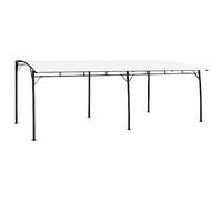 LoogCape Pergola de jardin 6 x 3 x 2,55 m en acier revêtu par pulvérisation et tissu polyester blanc crème, pavillon pliable pour fête de jardin, protection UV