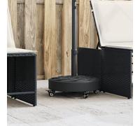 LoogCape Pied de parasol avec roulettes pour mât de 38/48 mm de diamètre, 27 kg, manchon de sol résistant aux intempéries, coque en béton en plastique stable, avec 4 roulettes, convient pour balcon