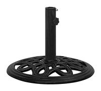 LoogCape Pied de parasol noir 44 x 44 x 32 cm en fonte pour balcon, terrasse, jardin, plage, coupe-vent, avec adaptateur, manchon de sol stable, rempli d'eau ou de sable