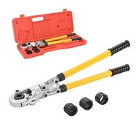 LoogCape Pince à sertir hydraulique 16-20-26-32 mm avec force de 60 kN, tête rotative à 360°, en acier, avec étui de rangement et adaptateur, idéal pour montage de tuyaux, réparation, sanitaire