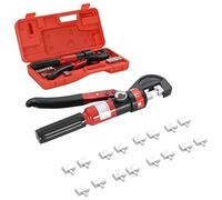 LoogCape Pince à sertir hydraulique 4-70 mm² avec coffret de rangement et 8 jeux d'adaptateurs pour montage de câbles, artisanat, électronique, sanitaire, réparation, réglable, durable, ergonomique