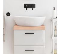 LoogCape Plateau de lavabo 40 x 30 x 2-6 cm en chêne massif non traité à la main avec bord naturel polyvalent pour salle de bain, cuisine, atelier, bureau, bricolage, rénovation