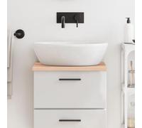 LoogCape Plateau de lavabo - 40 x 40 x 2 cm - En bois de chêne massif non traité - Polyvalent - Bois naturel fait à la main - Surface robuste pour salle de bain, cuisine, bureau