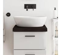 LoogCape Plateau de lavabo en bois massif marron foncé 40 x 60 cm fait à la main avec bord naturel pour salle de bain, cuisine, atelier, bureau, imperméable, résistant à la chaleur, résistant aux