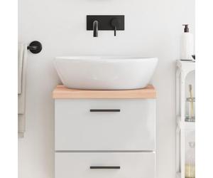 LoogCape Plateau de lavabo en chêne massif - 40 x 40 x 2-4 cm - Non traité à la main - Avec bord naturel - Polyvalent - Pour salle de bain, cuisine, atelier, bureau, bricolage, rénovation, robuste