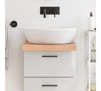 LoogCape Plateau de lavabo marron clair 40 x 60 cm en bois massif naturel, imperméable, résistant aux rayures, adapté pour salle de bain, cuisine, atelier, bureau, bois robuste, fait à la main