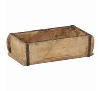 LoogCape Plateau en bois rectangulaire 30 x 15 x 9 cm en bois massif recyclé pour l'intérieur et l'extérieur, plateau de service durable avec surface mate, idéal pour la décoration et l'organisation à