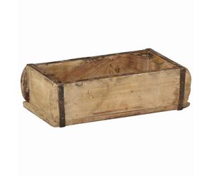 LoogCape Plateau en bois rectangulaire 30 x 15 x 9 cm en bois massif recyclé pour l'intérieur et l'extérieur, plateau de service durable avec surface mate, idéal pour la décoration et l'organisation à