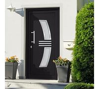 LoogCape Porte d'entrée anthracite 88x200 cm robuste sécurité maison appartement bloc isolation thermique phonique serrure vitrage menuiserie vantail huisserie panneau cadre dormant ouverture