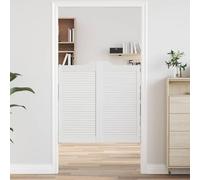LoogCape Portes battantes 2 pcs Blanc Bois de pin massif pour intérieur moderne style épuré, robustes et faciles à entretenir, parfaites pour séparer espaces dans maison ou appartement