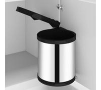 LoogCape Poubelle encastrable de cuisine en acier inoxydable 12 l avec couvercle automatique, anti-odeur, peu encombrante, pour cuisine, salle de bain, bureau, avec seau intérieur amovible, durable et