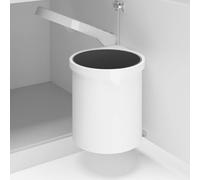 LoogCape Poubelle encastrable en plastique de 12 litres avec couvercle à fermeture amortie automatique pour cuisine, salle de bain, bureau et recyclage, anti-odeur, seau intérieur amovible, peu