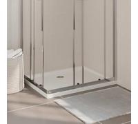 LoogCape Receveur de douche rectangulaire en ABS, 70 x 90 cm, avec seuil bas pour une entrée sans barrière, fond de douche plat, antidérapant, durable, renforcé en fibre de verre, adapté pour les