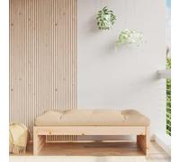 LoogCape Repose-Pied de Jardin en Bois de pin Massif 120x80 cm avec Coussin Beige pour terrasse Patio mobilier modulable pour détente extérieure