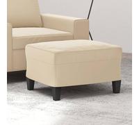 LoogCape Repose-pieds crème - 60 x 50 x 41 cm - Tissu microfibre - Cadre stable - Tabouret et repose-pieds polyvalent - Design moderne pour salon, chambre à coucher, chambre d'enfant, couloir