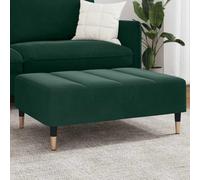 LoogCape Repose-pieds en velours vert foncé 77 x 55 x 31 cm avec pieds en bois, siège et repose-pieds polyvalent, pouf stable, coffre décoratif, idéal pour salon, chambre à coucher, chambre d'enfant