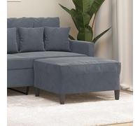 LoogCape Repose-pieds gris foncé 70 x 55 x 41 cm en velours avec pied en bois, tabouret rembourré, siège, pouf, tabouret, ottoman, cube, coussin de sol, espace de rangement, couvercle à charnière