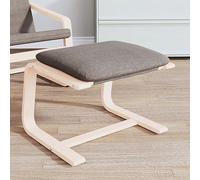 LoogCape Repose-pieds taupe - 51 x 41 x 40 cm - Tissu rembourré avec housse amovible - Pouf cube en bois de bouleau solide - Coussin de sol polyvalent pour salon, chambre à coucher, couloir - Peu