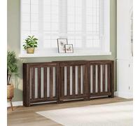 LoogCape Revêtement de radiateur aspect chêne - 205 x 21,5 x 83,5 cm - En bois - Design moderne à lattes - Durable - Facile d'entretien - Étagère décorative pour salon - Avec support mural