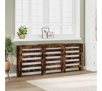 LoogCape Revêtement de radiateur en chêne fumé - 205 x 21,5 x 83,5 cm - Avec étagère - Design moderne en bois pour salle de bain et salon - Montage facile - Matériau durable - Protection contre la