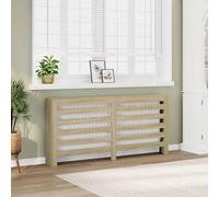 LoogCape Revêtement de radiateur en chêne Sonoma 175 x 20 x 82 cm avec support mural pour salon, design moderne à lattes, durable, facile d'entretien, étagère pratique