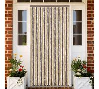 LoogCape Rideau anti-mouches en chenille marron foncé beige 90 x 200 cm pour porte, fenêtre, balcon, porte de terrasse, store de fixation magnétique