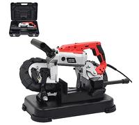 LoogCape Scie à ruban en acier avec pied, mallette de transport, 1100 W, capacité de 12,7 x 12,7 cm, stationnaire et mobile, coupe précise pour bois, métal, bricolage, outil professionnel
