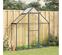 LoogCape Serre avec cadre de fondation, anthracite, 169 x 58 x 195 cm, aluminium et polycarbonate, résistant aux intempéries, au gel, pour légumes, herbes, tomates, balcon, terrasse, jardin de loisirs