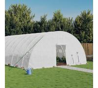LoogCape Serre avec cadre en acier - Blanc - 14 x 6 x 2,85 m - 84 m² - Résistant aux intempéries - Protection contre le gel - Pour légumes, herbes, tomates, serre, balcon, terrasse, extérieur