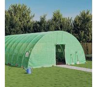 LoogCape Serre avec cadre en acier, vert, 96 m², 16 x 6 x 2,85 m, pour légumes et plantes, protection résistante aux intempéries, durable, avec ventilation et grand accès, idéale pour balcon, terrasse