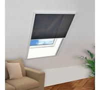 LoogCape - Store plissé pour fenêtre en aluminium - 80 x 120 cm - Moustiquaire pour fenêtres de toit et portes de balcon - Avec bande et cadre de tension